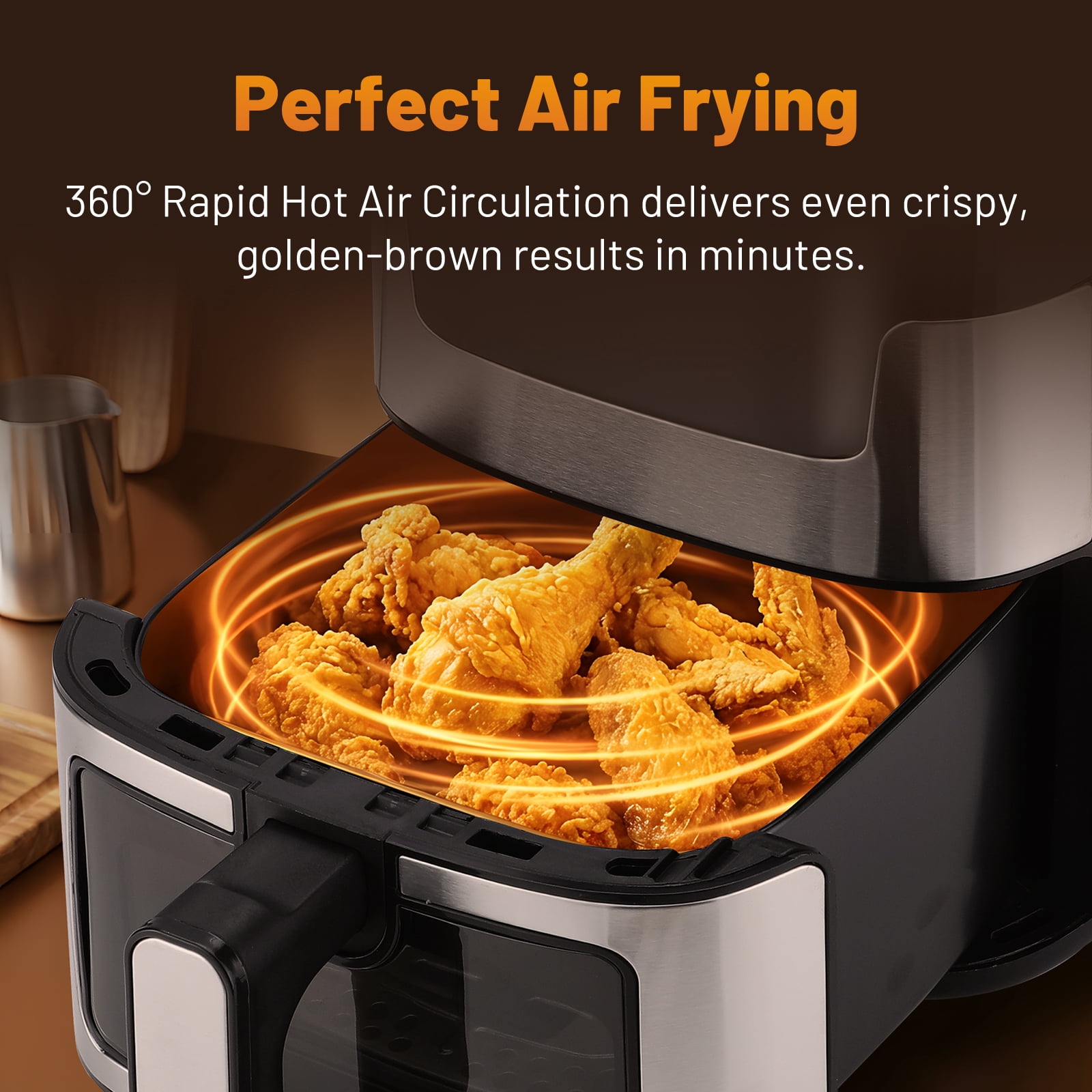 1. 4.5L Digital Air Fryer with Touch Screen, 10 Preset Modes, 360° Air Circulation for Oil-Free Cooking