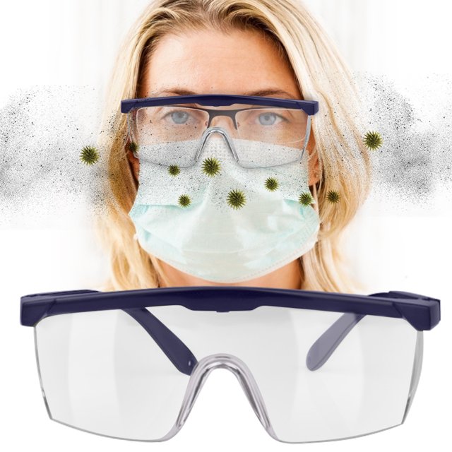 Anti-Fog Goggles, Shock-proof 149x59mm Clear Lens Anti-dust Goggles With Anti-Fog Goggles For Experiment For Polishing For Adult For Outdoor Hunting