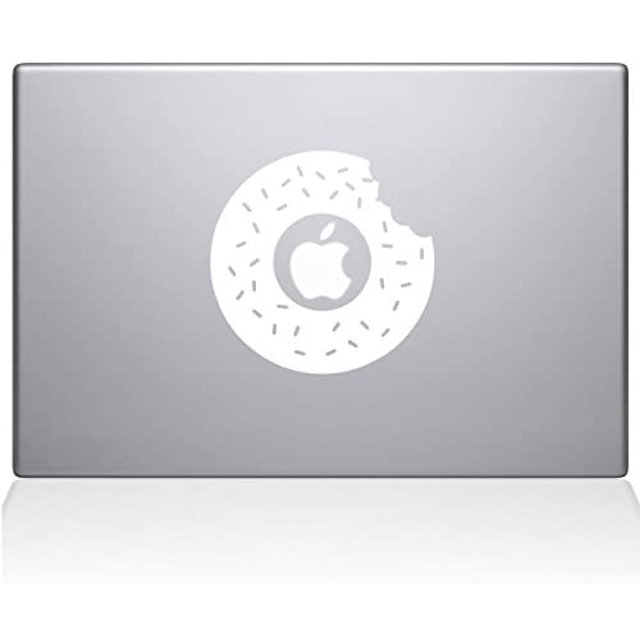 The Decal Guru 2060-MAC-15X-W Donut Saupoudre Autocollant Vinyle, Blanc, 15" MacBook Pro (2016 et Plus Récent)