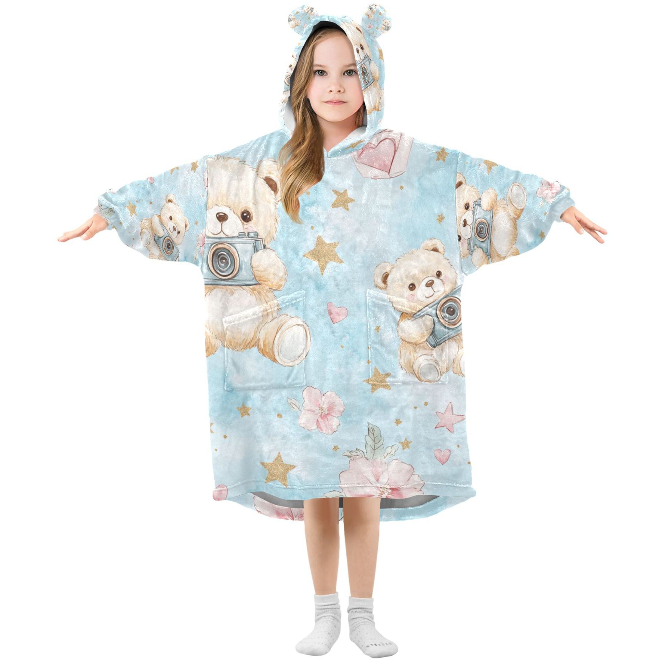 YAZAOO Kids Wearable Blanket Hoodie Warm and Cozy 0_3 (74) Flannel Sweatshirt