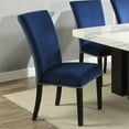thumbnail image 3 of Bowery Hill 18" Modern Velvet/Hard Wood Dining Chair in Blue/Espresso (Set of 2), 3 of 4