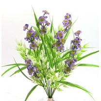 Artificial Phlox & Oats Mix Silk Flower Bush Purple