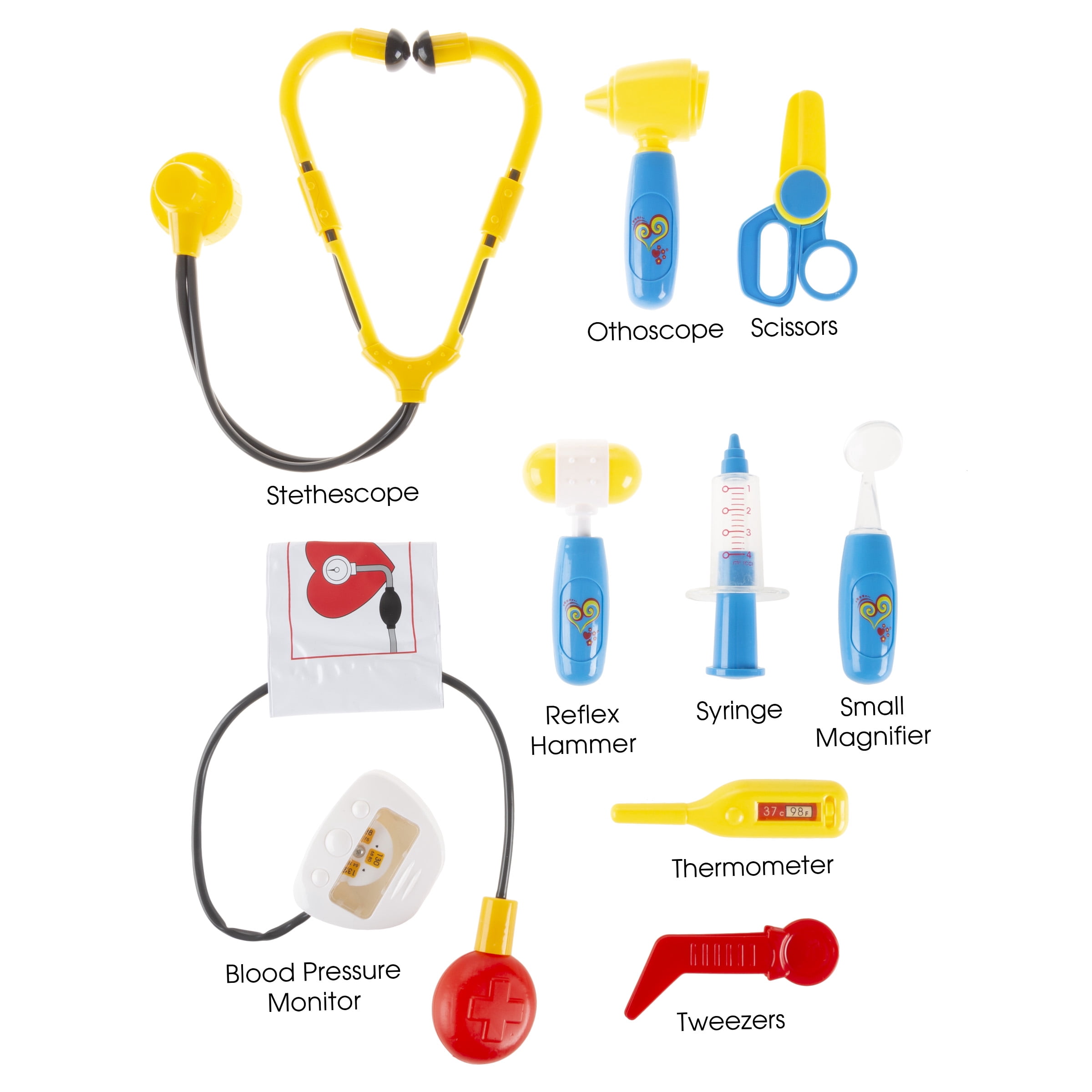 Kids Veterinary Set-11 Piece Complete Toy Set - Pretend Play Set by Hey! Play!
