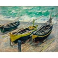 thumbnail image 2 of Monet, Claude 24x20 Gold Ornate Wood Framed with Double Matting Museum Art Print Titled - Three Fishing Boats 1886, 2 of 4