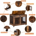 thumbnail image 5 of Pefilos 39" Wooden Dog Crate for Medium Dogs Indoor Sliding Door Dog Cage Furniture with Partition for Two Puppies Dog House, Brown, 5 of 14