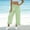 *Green, variant on ClodeEU Women's High Waist Cute Plaid Loose Fit Long Pants with Ruff Trim ,Casual Summer Trousers Orange,Womens Plus XL