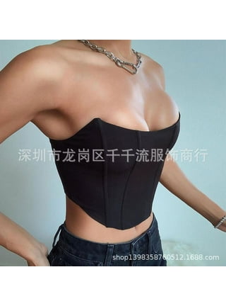 MRULIC t shirts for women Women Strapless Elastic Boob Bandeau