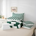 thumbnail image 4 of Erosebridal Aesthetic Checkered Twin Bed In A Bag 7 Piece White Green Checkerboard Bedding Set,Buffalo Plaid Grid Comforter Set With Sheets Teen Adults Geometric Gingham Bed Set, 4 of 5