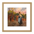 thumbnail image 1 of Alberto Pla Rubio Girl In A Field Painting 8X8 Inch Square Wooden Framed Wall Art Print Picture with Mount, 1 of 4