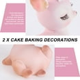 thumbnail image 3 of Pingxizhi 2pcs Delicate Deer Shaped Cake Decoration Birthday Cake Ornament (Pink Brown), 3 of 8