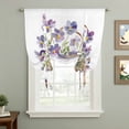 thumbnail image 2 of Watercolor Purple Floral Balloon Curtains 63 Inch Length for Living Room/Bedroom, Spring Flower Basket Botanical Rod Pocket Privacy Door Curtains Decorative Tie Up Shade for Window 52"x63", 2 of 8