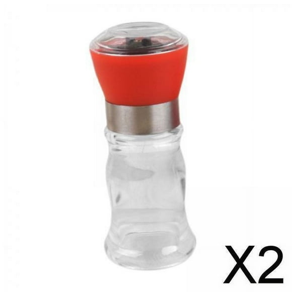 Molinillo de sal,Molinillo manual de sal o pimienta,Botella de condimento agitadora de molino de especias,Molinillo de sal marina de comino con aspereza ajustable 2 piezas
