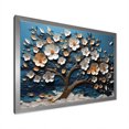 Designart "Orchid Garden Blue and White Tree II" Landscapes Framed Wall