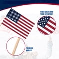 thumbnail image 6 of Super Tough Small American Stick Flags 8’’x12’’ | Cotton Outdoor Flag on 24’’ Wooden Stick | Hand Held Flags Patriotic Decor for Various Holiday Parties and National Flag Day | 12 Pack, 6 of 6