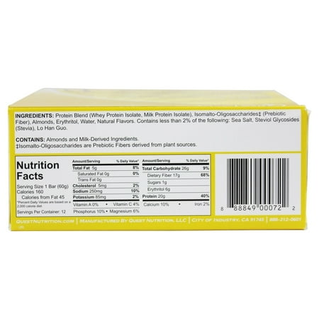 Quest Nutrition - Quest Bar Protein Bar Lemon Cream Pie - 12 Bars
