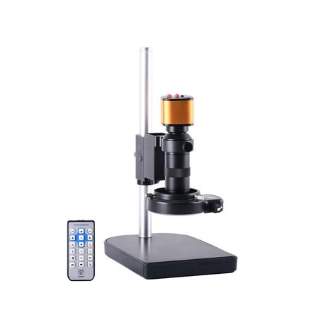 

1080P VGA Industrial Microscope Video Microscope Camera 56 LED Microscope C-Mount Video Lens with Stand for Mobile Phone Tablet PCB IC Observation Welding Repair