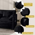 thumbnail image 3 of Homy Casa Modular Deep Seat Sectional Sofa with Ottomans & Pillows, Black Loveseat for Living Room & Apartment, 3 of 9