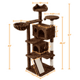 SmileMart 54" Double Condo Cat Tree with Scratching Post Tower, Brown