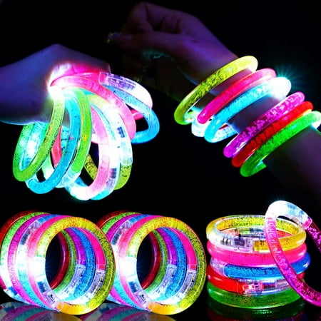Image of Glow in the Dark Party Supplies - 36Pcs LED Bracelets Glow Sticks Party Favors