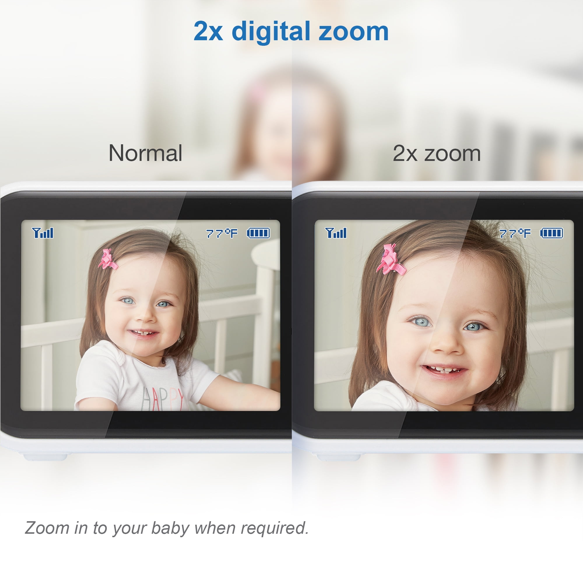 VTech VM3254-2 Video Baby Monitor – 2.8″ LCD, Display Night-Light, Temperature Sensor & 1,000 ft Range