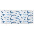 thumbnail image 1 of Sea Animals Kitchen Mat, Pattern Dolphins Illustration Ornamental Nature Under the Wildlife Marine, Plush Decorative Kitchen Mat with Non Slip Backing, 47" X 19", Blue White, by Ambesonne, 1 of 1