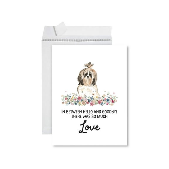 Koyal Wholesale Jumbo Pet Sympathy Card with Envelope, Shih Tzu, Loss Of Pets, Dog Grief Bereavement Card 1-Pack