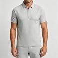 thumbnail image 2 of Men's Summer Ice Silk Cooling Quick Dry Business Sports Lapel Half-Zip Short Sleeve Shirt Casual Button Down Tops Tees Breathable Moisture Wicking Golf Fishing Hiking Outfits, 2 of 8