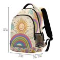 thumbnail image 2 of FORMRS Unisex Backpack Elementary School Travel Bookbag with Reflective Stripes, Beige Rainbow, 2 of 7