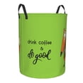 thumbnail image 2 of Bingfone Drink Coffee And Do Good Waterproof Foldable Laundry Hamper Bucket With Handles For Storage Bin,Clothes Hamper (Small), 2 of 8