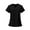 Black, variant on Women's V-Neck Scrub Top with Short Sleeves, Comfortable Medical Uniform with Pockets, Ideal for Nurses and Healthcare Professionals Black L