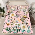 thumbnail image 2 of Castle Fairy Chic Floral Flowers 4 Pieces Queen Sheet Sets for Female Men Women,Flying Butterfly Ultra Soft Flat Sheet,Retro Vintage Aesthetic Queen Fitted Sheet,Ultra Soft Home Decor, 2 of 7