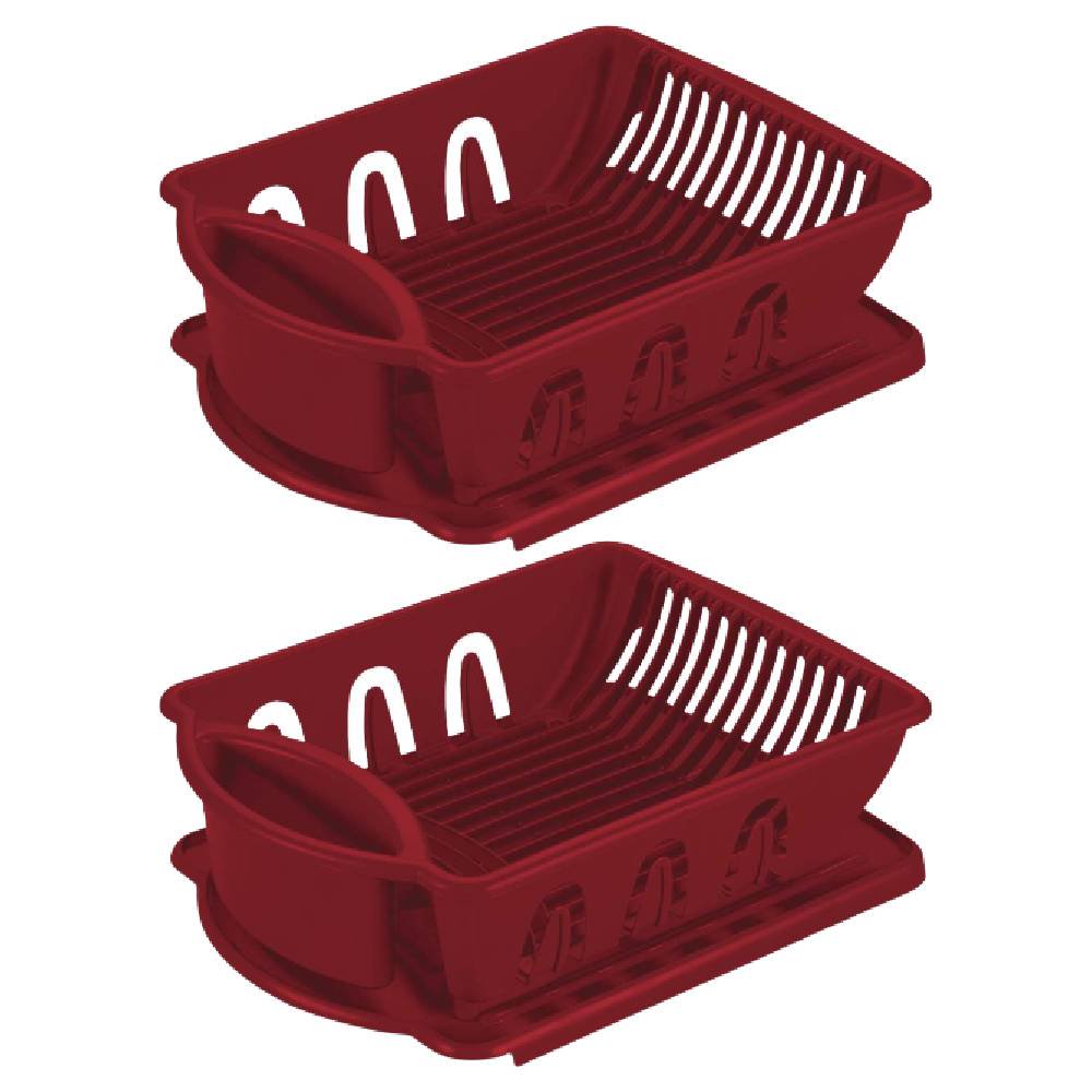 Sterilite Dish Drainer Dry Rack 2 Piece Sink Drainboard Set Plastic
