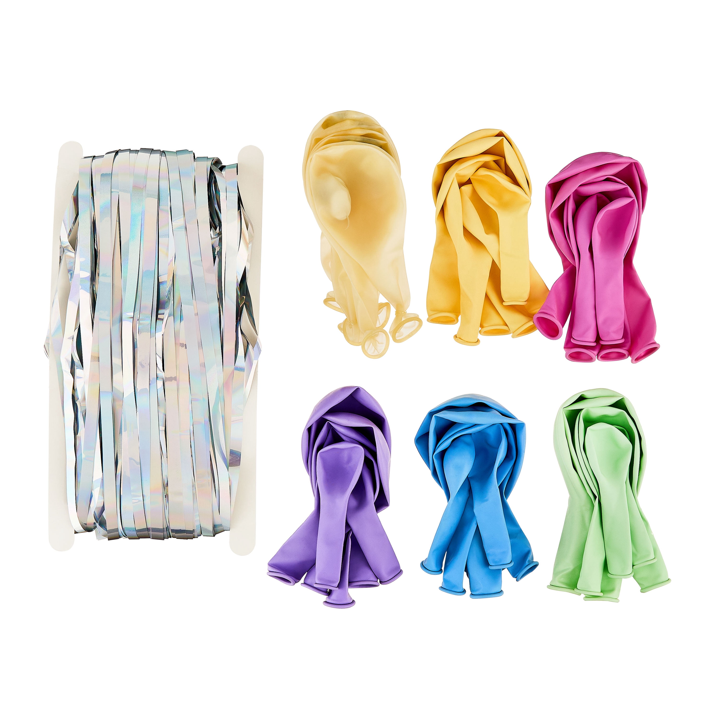 Multicolor Pastel and Iridescent Confetti-Filled Balloons Arch Kit, 37 Pieces, by Way To Celebrate