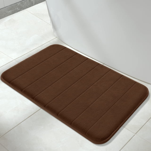 Alfombra de baño Yimobra, espuma viscoelástica, tamaño grande, 80 x 50 cm, color marrón