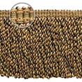 thumbnail image 2 of 6 Inch Fringe Woven Bullion Fringe Trim #BFMLT6-RN, Biscotti Beige Multicolor #PR16 (Dark Beige, Dark Red, Pure Black), 18 Yards, 2 of 2