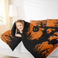 thumbnail image 3 of Manfei Spooky Pumpkin Festival Twin Comforter Sets 2pcs, Halloween Animal Bat Owl Bedding Set, Orange Black Brown,Black Reversible,1 Comforter and 1 Pillowcase, 3 of 6