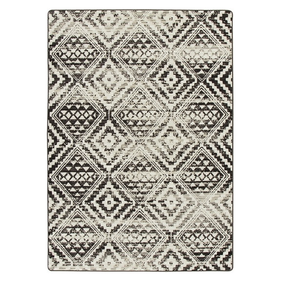 Milliken Drayton Area Rug 4000174024 Kenten Dark Faded Diamonds 2' 1" x 7' 8" Runner