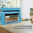 thumbnail image 6 of 2 Pack Pencil Pouch Stationery Bag for 3 Ring Binder, Expandable Large Capacity Binder Pouches with Zipper, Pen Pencil Holder Case with Clear Window, 6 of 6