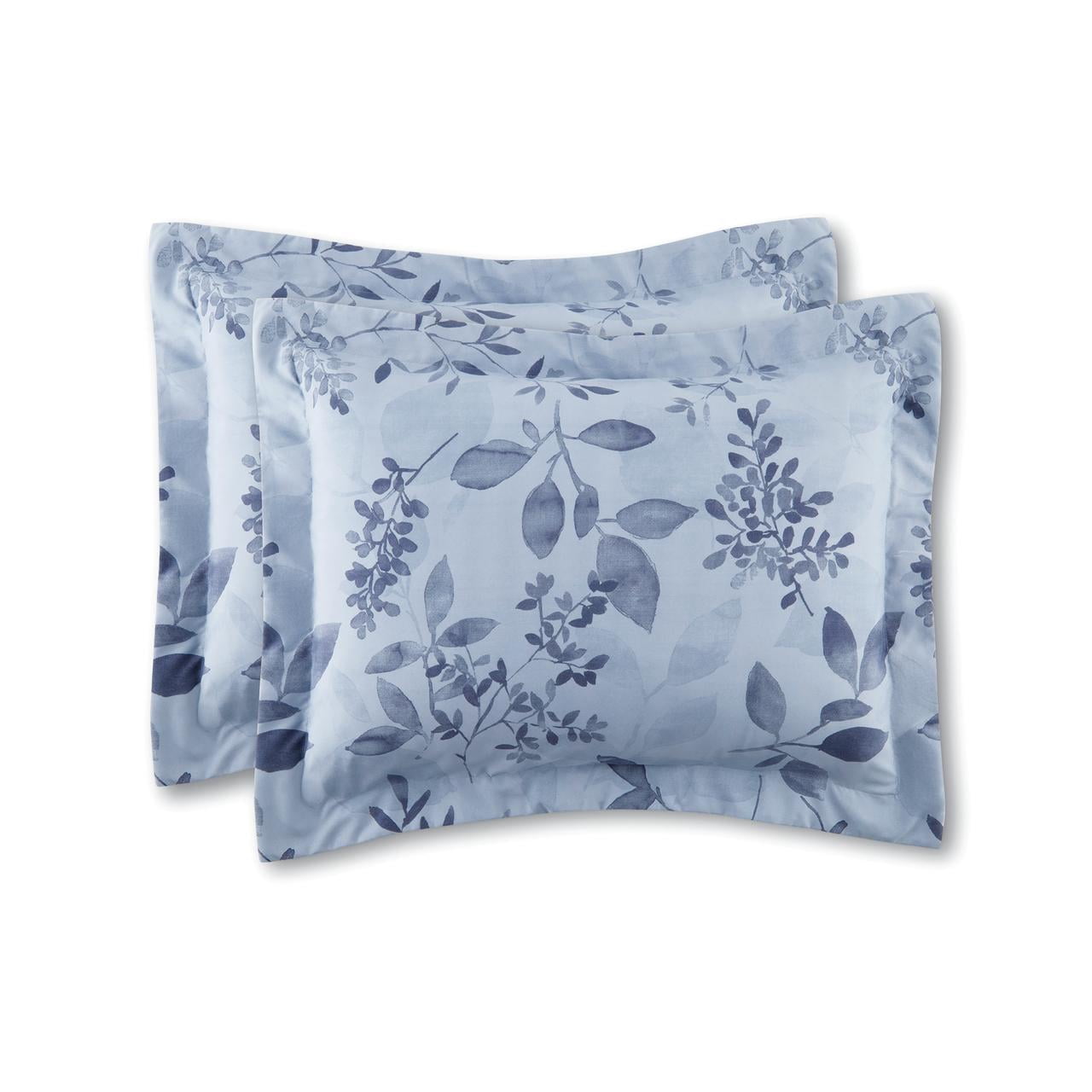 Mainstays All in One Reversible Comforter and Sheet set- 11 Piece, King, Blue Floral