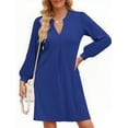 thumbnail image 3 of UVN Dresses for Women Long Sleeve V Neck Dress Fall Casual Midi Dress, 3 of 10
