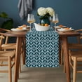 thumbnail image 2 of Geometric Table Runner - 36 Inch Long, Kitchen Dining Table Runner Dresser Scarves, Modern Abstract Lines Texture Teal Farmhouse Decor for Coffee Tables Wedding Party Banquet, 2 of 8