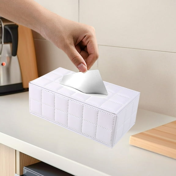 YIMWNYI Rectangular PU Leather Tissue Box Cover, Stylish Tissue Holder, Magnetic Bottom Design, Elegant Decor for Bathroom, Office, Car, Easy to Clean, Waterproof, Organized Tissue Storage
