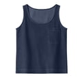 thumbnail image 4 of ClodeEU Women's Solid Color Crew Neck Denin Tank Top, Casual Sleeveless Jean Tops Navy,Women's Plus S, 4 of 8
