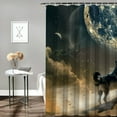 thumbnail image 2 of Orinice Moon Wolves Fantasy Art Bathroom Decor Set, Colorful Luxurious Graphic Print Polyester Fabric Fashion Shower Curtain with Hooks for Home Bathtubs Decoration 36x72, 2 of 7
