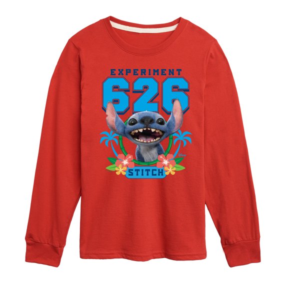 Lilo & Stitch - Stitch Collegiate - Youth Boys Long Sleeve Graphic T-Shirt