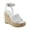 White, variant on Womens GODINA Cushioned Footbed Faux Leather Wedge Sandals
