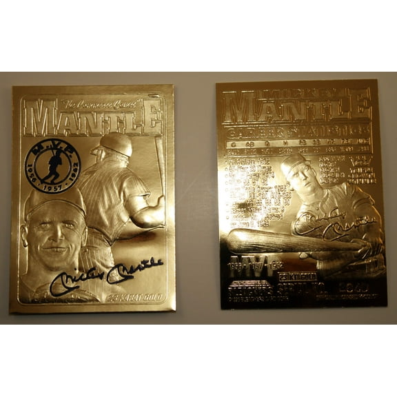 MICKEY MANTLE 1996 Sculptured 23KT Gold Card Sculptured * Commerce Comet * NM-MT