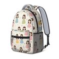 thumbnail image 2 of Princess and Flower Beige Pattern Backpack for School, Cute School Bag with Adjustable Shoulder Straps and Padded Back, 15.3"x11"x6.7", 2 of 5