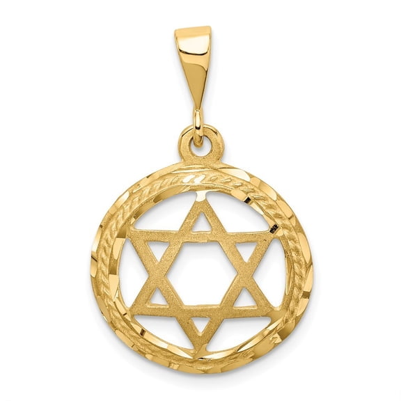 14k Yellow Gold Star Of David Charm - 2.0 Grams - Measures 17x17mm