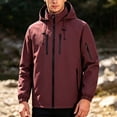 thumbnail image 5 of Husipze Men's Waterproof Rain Jacket Lightweight Breathable Thin Hooded Wind Resistant Raincoat for Hiking Cycling Outdoor Sports Wine L, 5 of 5